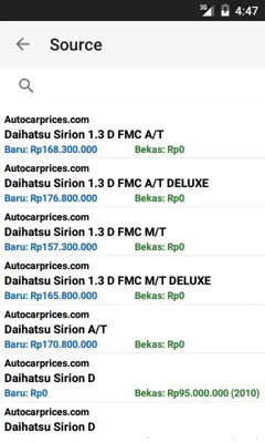 Harga Mobil android App screenshot 3